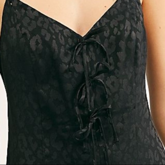 FREE PEOPLE BOW-DACIOUS MINI SLIP DRESS IN BLACK - Picture 4 of 9